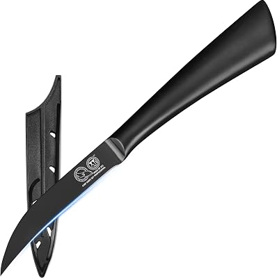 XYJ Authentic Since 1986,Professional Kitchen Knife, 3.5 Inch Stainless Steel Paring Knife With Blade Cover, Ergonomic Handle, Fruit Peeling Knife for Home Kitchen Camping