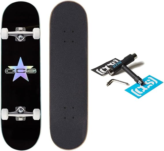 [CCS] Skateboard Complete | Maple Wood | Professional Grade | Fully Assembled with Skate Tool & Stickers | Adults, Kids, Teens, Youth | Boys & Girls
