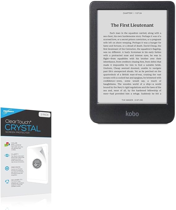 BoxWave Screen Protector Compatible with Kobo Clara BW - ClearTouch Crystal (2-Pack), HD Film Skin - Shields from Scratches