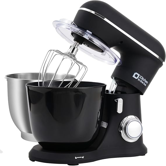 Kitchen in the box Food Processor 4.5 L & 5 L Kneading Machine 10+P Speed Dough Machine with Dough Hook Mixing Hook and Whisk 1300 W Black