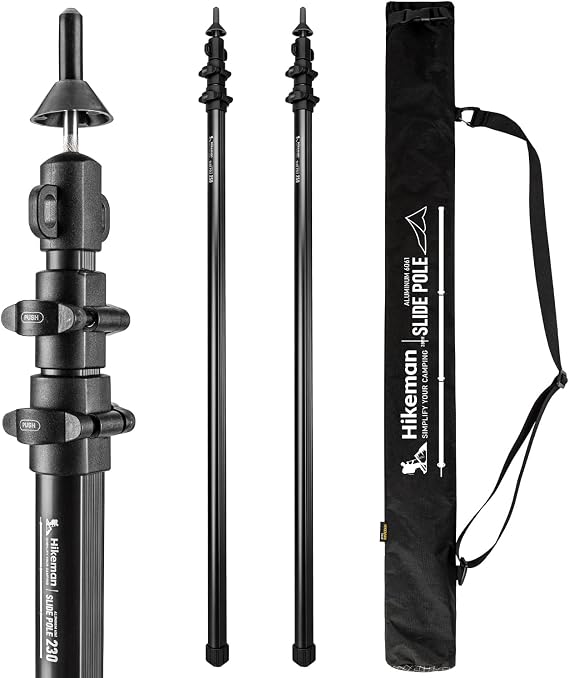 HIKEMAN Tarp Poles Tent Poles - Aluminium Camping Poles,Canopy Poles Awning Poles Adjustable Telescoping for Outdoor Camping Backpacking Awning