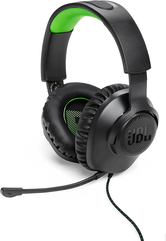 JBL Quantum 100X Wired Over-Ear Gaming Headset with Detachable Boom Mic, Made for Xbox and Compatible with Other Consoles, Black and Green