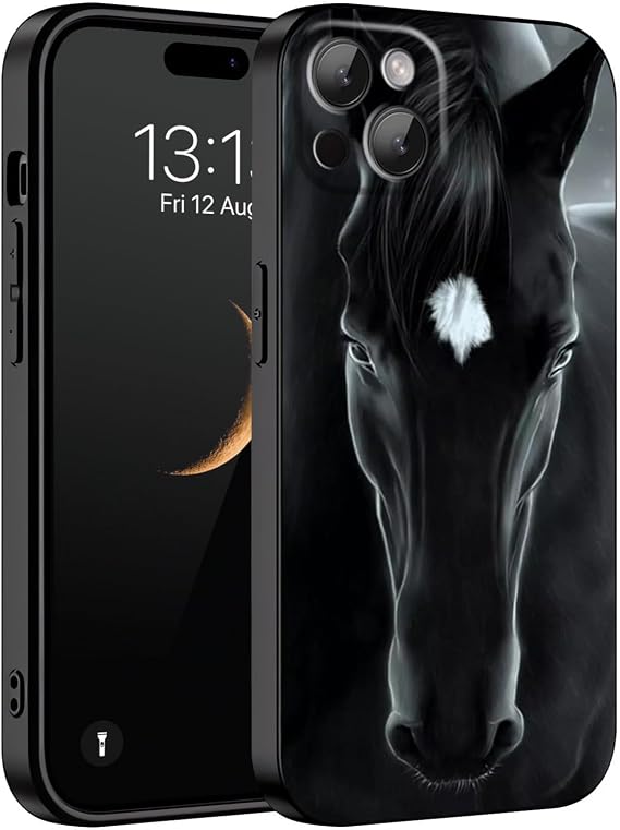 Compatiable for iPhone 16 Pro Case,Designed for Protective 16 Pro Case,Update Full Prtection Camera System, Slim Shockproof Protective Cover,Black Horse