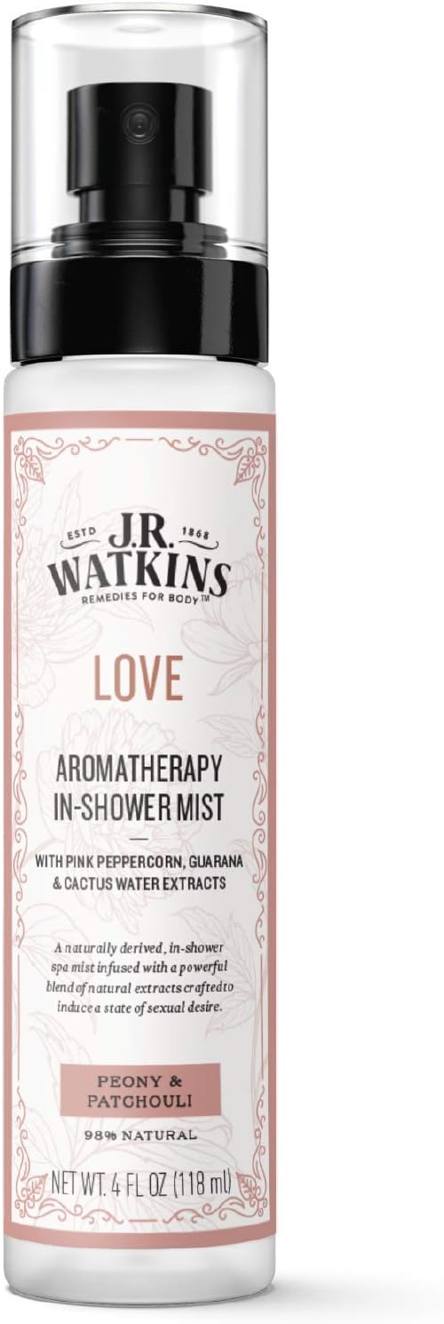 J.R. Watkins Love Aromatherapy in-Shower Mist, Peony & Patchouli, 4 oz