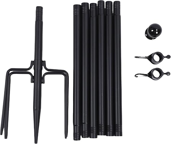 AUNMAS 10ft Flag Pole, Anti-Tangle 360° Rotation, 5 Prong Base