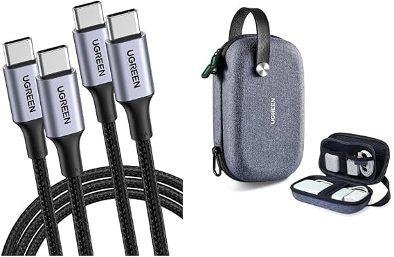 セット買いUGREEN USB Type CケーブルPD対応100W/5A 超急速充電&UGREEN ガジェットポーチ コンパクト PC周辺小物 収納ケース