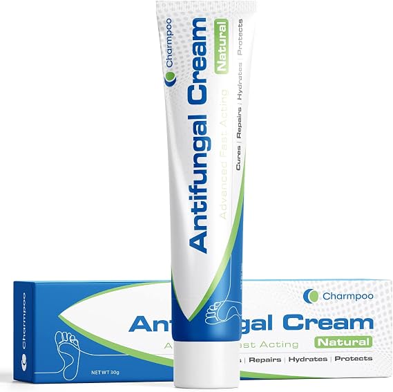 CHARMPOO Antifungal Cream for Foot and Body 30g: Fast Relief Athlete's Foot Jock Itch Psoriasis Ringworm Eczema Rashes - Powerful Herbal and Miconazole Formula (Pack of 1)