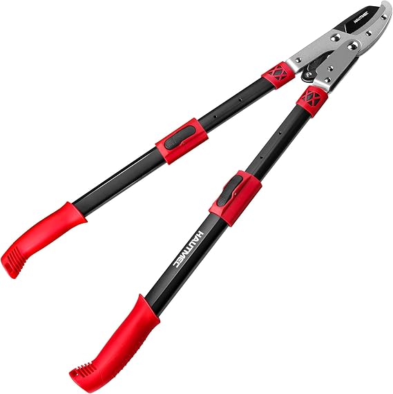 HAUTMEC 70-95cm Telescopic Anvil Loppers, Loppers for Gardening Heavy Duty with Compound Action System, 5cm Cut Capacity, Extendable Thick Branch Cutters for Pruning HT0149-UK