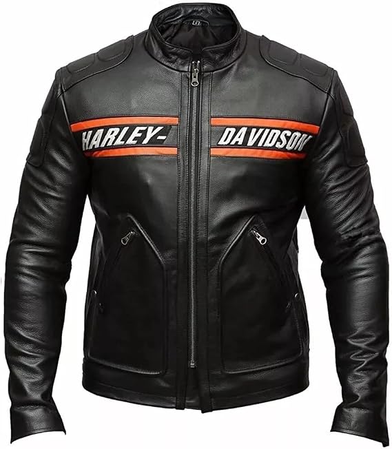 Men's Moto Biker Leather Jacket - Bill Goldberg Motorcycle Genuine Black Real Leather Jacket