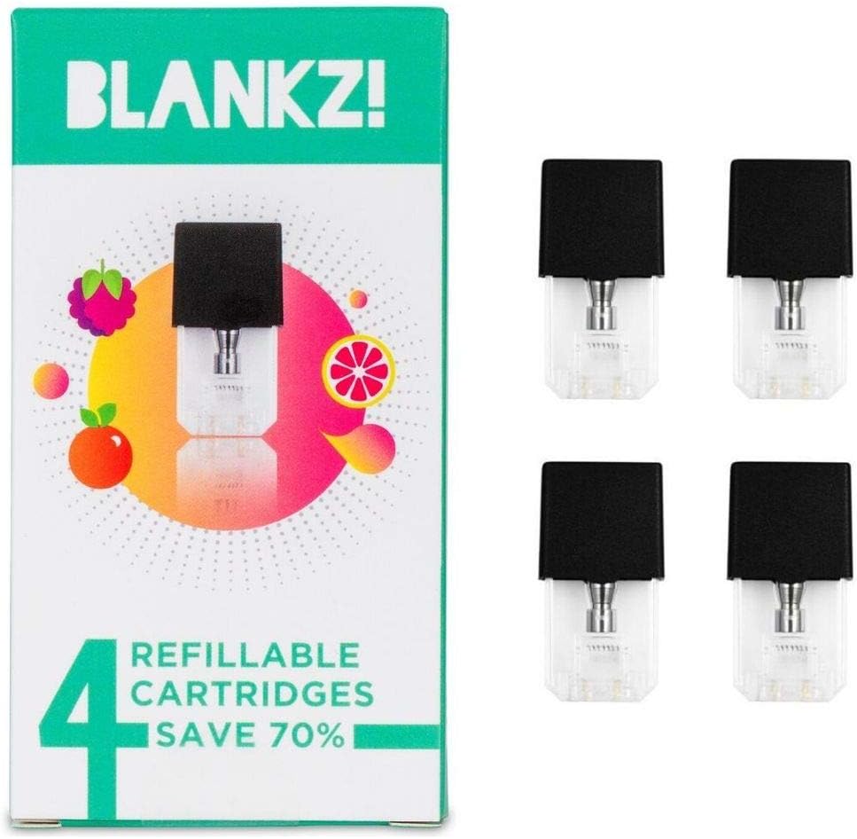 BLANKZ Refillable Cartridge Replacement Empty POD Nicotine Free, 1 Pack 4Pod