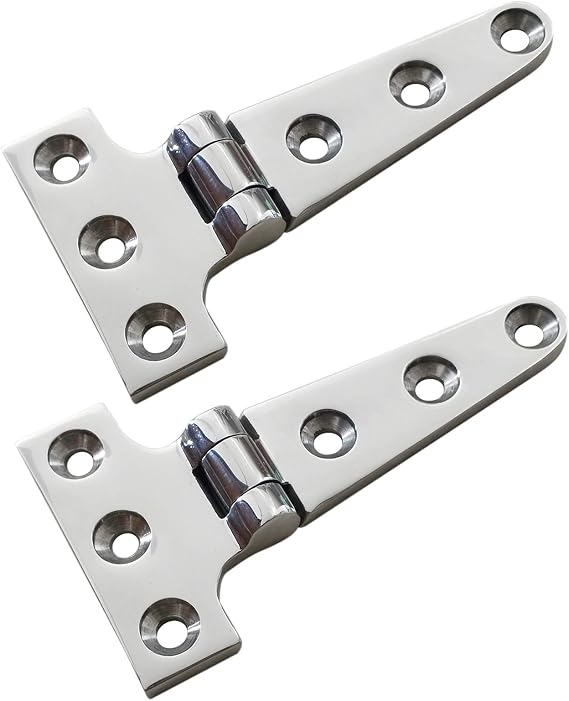 2 Pieces of 316 SS Marine Grade Heavy Duty T Hinge 4'' x 2" Casting Hinge for Boat& AUTO