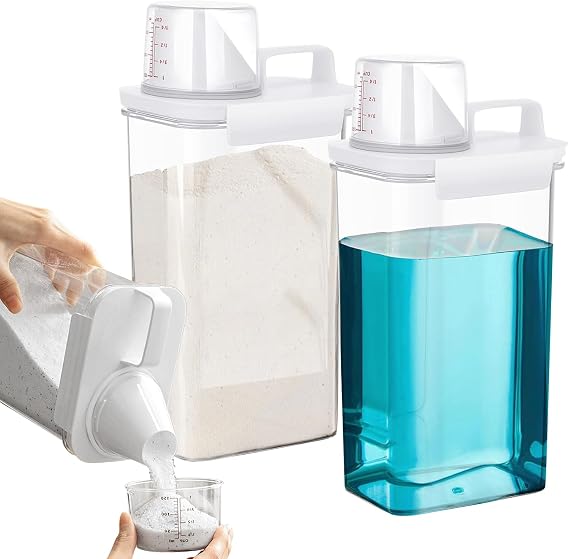 2300 ml Laundry Detergent Storage Box Pack of 2 Washing Powder