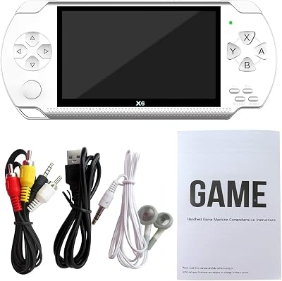 2025 New X6 10000 Games Built-in 4.3 8GB 128Bit Retro Classic Video Game Console Retro Portable Handheld Video Game Console Games Built-in 10000 GamesWhite