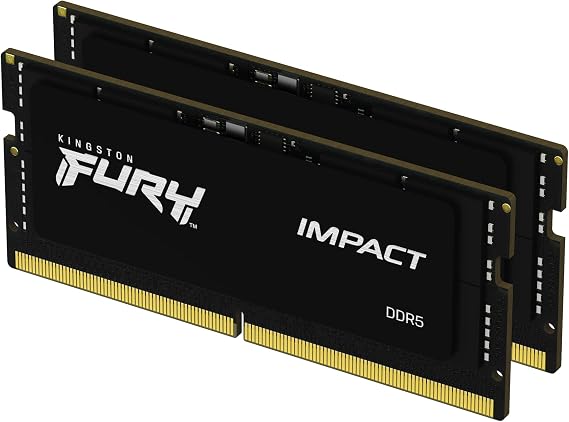 Kingston FURY Impact 32GB 2x16GB 5600MT/s DDR5 CL40 Laptop Memory Kit 2-Pack | Low Power Consumption | Intel XMP 3.0 | Plug and Play | KF556S40IBK2-32