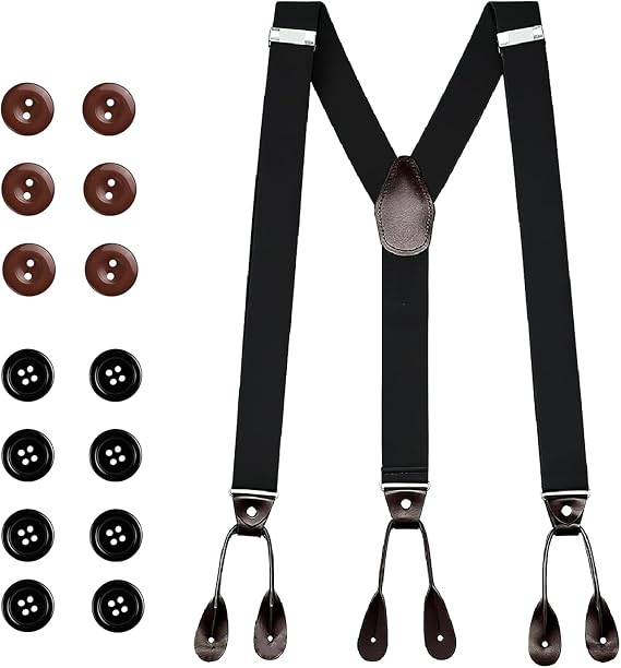 Braces for Men Trousers, 35mm Y-Back Adjustable Suspender for Men
