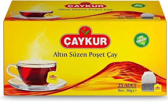 Caykur Siyah Süzen Bardak Poşet Çay (Sarı) [25 x 2g]