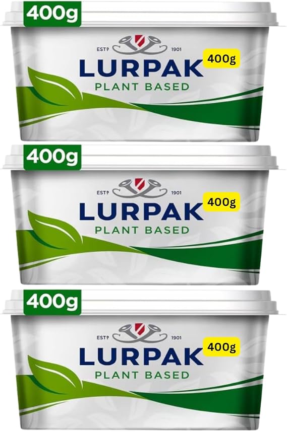 Vegan Plant Based Spreadable or Butter 400g Lurpaks (3x400g)