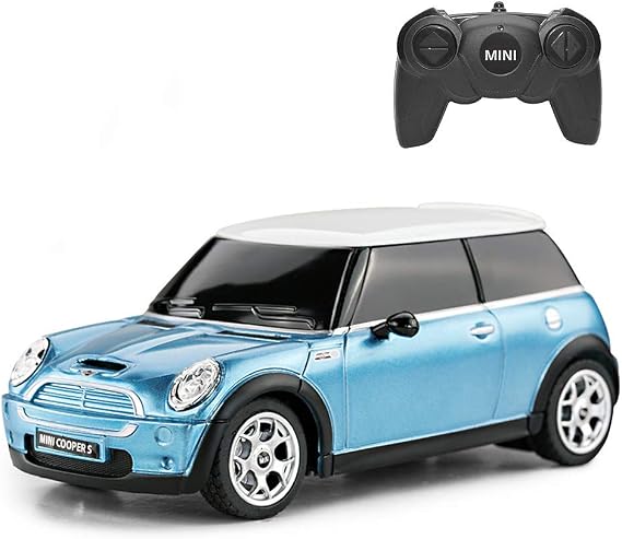 RASTAR 1/24 RC Car Mini Cooper S Remote Control Car for Boys 8-12 Girls Adults, Licensed RC Supercar, 2.4GHz Blue Mini Cooper Toy Car