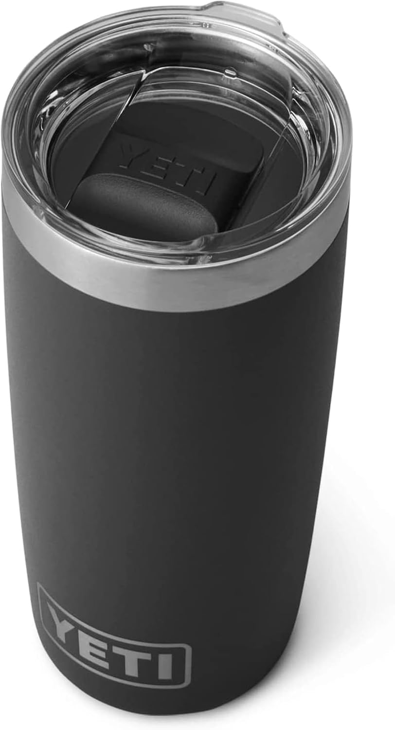 YETI Rambler 10 oz 295 ml Tumbler with Removable Magslider Lid, Stainless Steel Vacuum Insulated Coffee Cup, Black