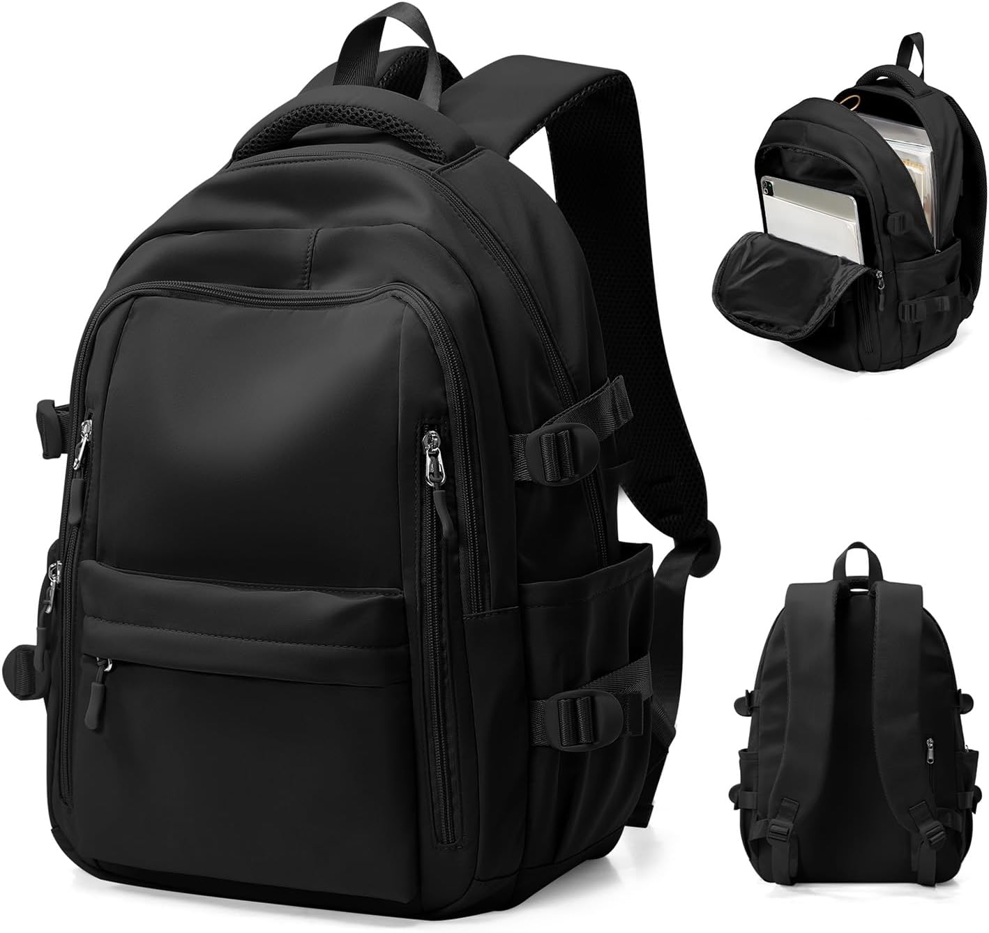 School Backpack School Bag for Teenage Girls Boys College Rucksack Lightweight Schoolbag Casual Backpack Dayback Women Bookbag College Waterproof 14 Inch Laptop Backpacks,E1-Black