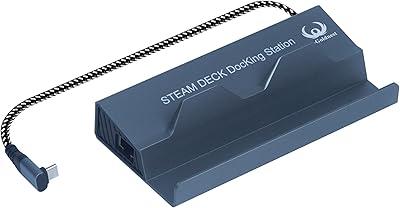 Steam Deck Dock,Rog Ally Dock Station,Steam Deck Accessories,6-in-1 Steam Deck Dock with HDMI 4K@60Hz, Gigabit Ethernet, 3 USB-A 3.0 and 100W Charge, Aluminum Alloy Shell