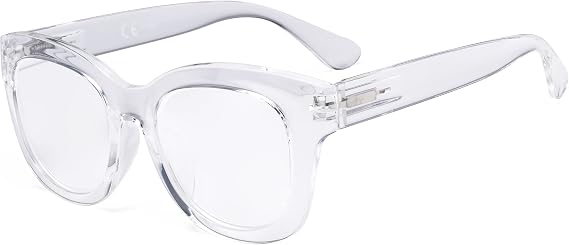 Eyekepper Oversized Glasses - Retro Eyeglasses for Women - Transparent Frame