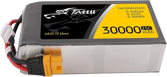 TATTU G-Tech 22.2V 25C 30000mAh 6S Lipo Battery Pack with AS150U-F Plug