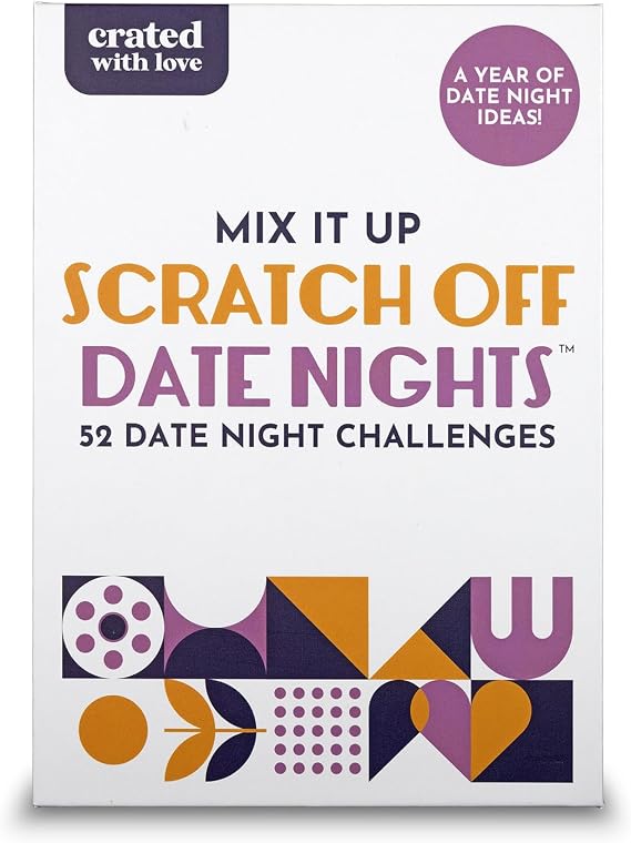 Mix It Up Scratch Off Date Night Ideas Deck - 52 Couples Dates, Challenges, Easy to Plan Adventures, Gift Idea for Newlyweds, Bridal Shower, Wedding, Boyfriend, Girlfriend, Mini Stocking Stuffer