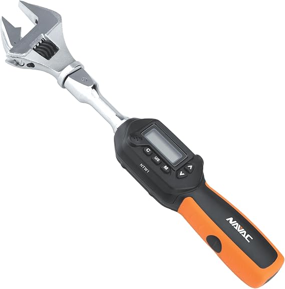 NAVAC NTW1 Digital Torque Wrench - Adjustable Jaw, Dual Direction