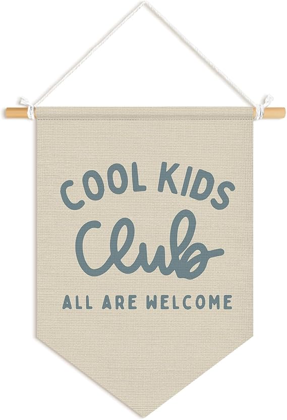 Playroom Wall Decor,Navy Blue The Cool Kids Club Banner