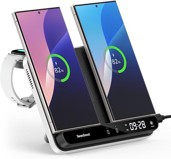 Dual Wireless Charger for Galaxy S26/S25/S24/S23, for Z Fold 8 Ultra