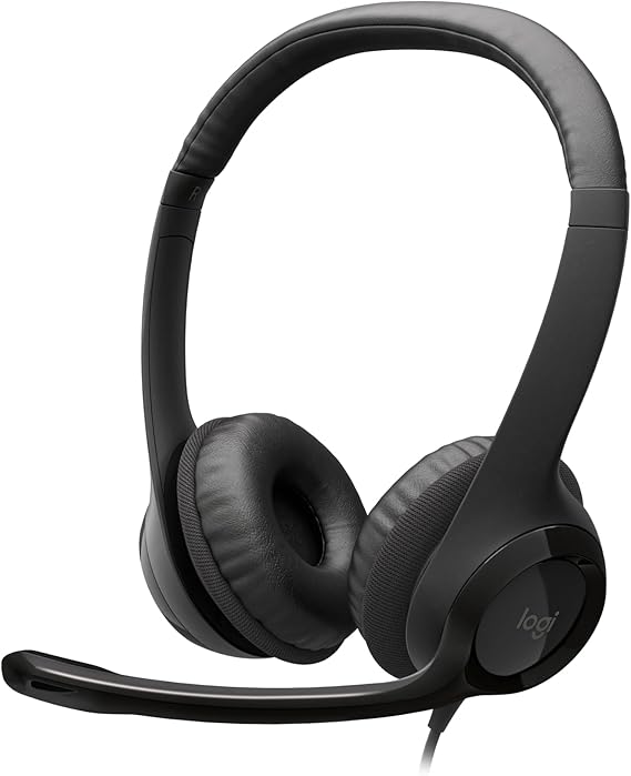 Logitech H390 Kablolu Kulak Üstü Mikrofonlu Kulaklık, Dijital Stereo Ses, Katlanabilir Gürültü Önleyici Mikrofon, Kablo Üzeri Denetimler, Siyah