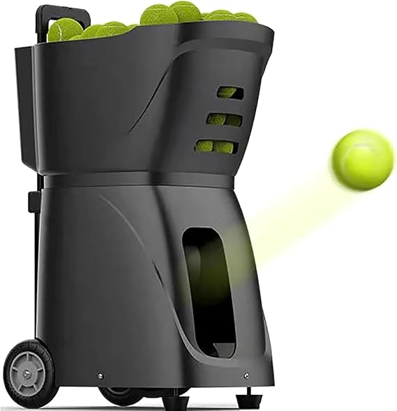 Tennis Ball Machine, Portable Automatic Ball Launcher Tennis Practice Equipment, Mobile App Control,100 Large Capacity, for All Tennis Players Lovers