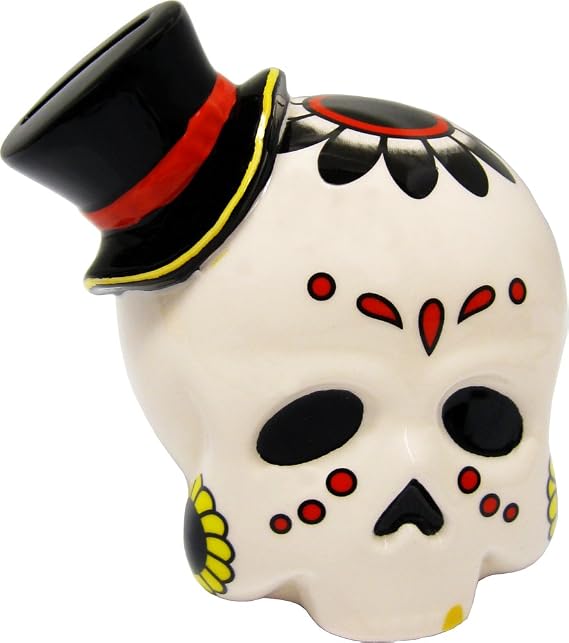 Bone Colored Sugar Skull Bank from Sourpuss Clothing