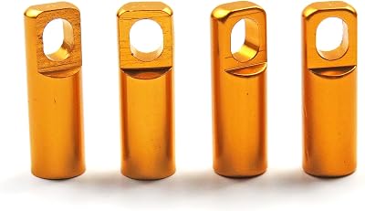 4 Pack Aluminum Presta Valve Caps for Bikes - Tubeless Valve Stem Covers with Valve Core Remover - Fits Presta French Valves on MTB, Road Bikes, Bicycles - Golden