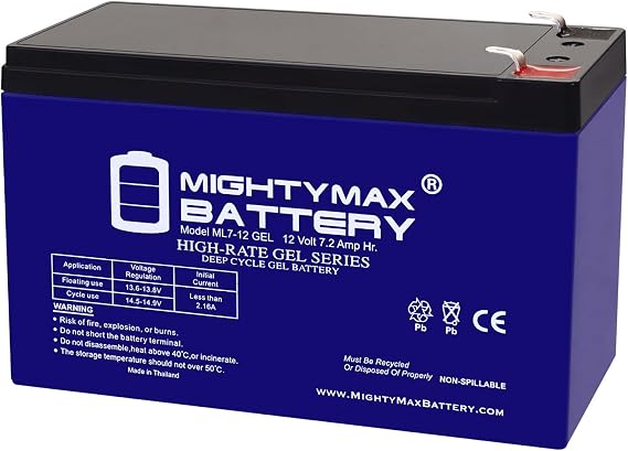 Mighty Max Battery 12V 7AH Gel F1 Replacement Battery Compatible with CSB XTV1272