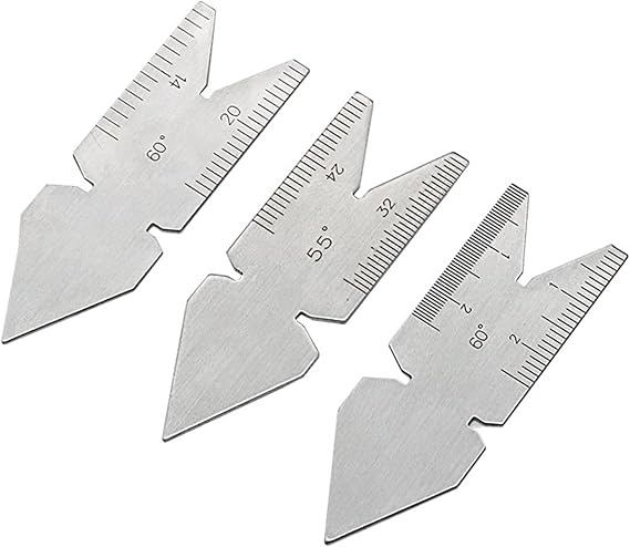 Fishtail Center Gauge Stainless Steel Center Gauge Screw Cutting Thread Measuring Lathe Tool 55°& 60° Industrial Thread Plug Gage Set