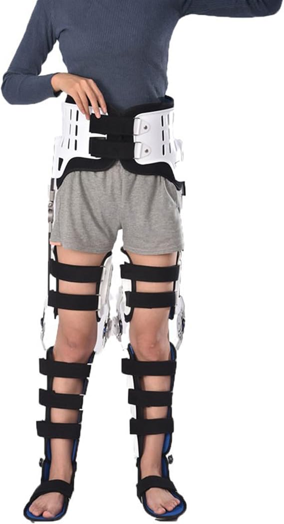 Knee Support Brace, Hip Knee Ankle Foot Orthosis Braces with Walking Boots, Full Leg Brace Adjustable Knee Immobilizer Brace, Articulated Knee Orthosis, Support Lower Limbs Orthosis