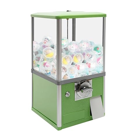 Capsule Vending Machine with Locks for 4.5-5.5CM Diameter Capsule Toys for Birthdays, Christmas and Kiddie Parties,Red,Gachapon Machine(Green)