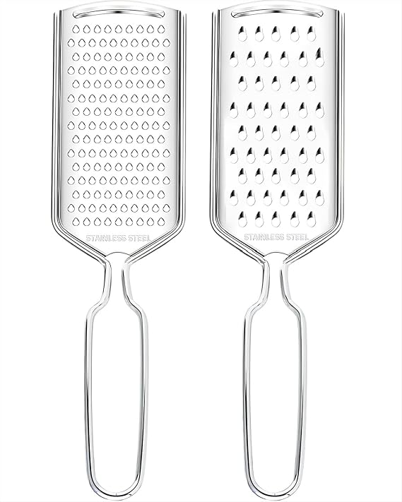 Lemon Zester Grater 2 Piece Suit,Stainless Steel Cheese Grater,Kitchen Fine Grinder for Parmesan Cheese Ginger Garlic Nutmeg Chocolate Vegetables Fruits