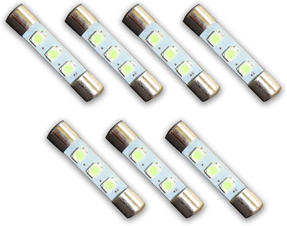 7 Cool Blue 8V LED Lamp Fuse-Type Bulbs for Sansui Receivers and Amplifiers