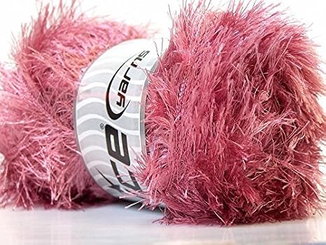 100 Gram Rose Pink Eyelash Yarn Ice Fun Fur 164 Yards