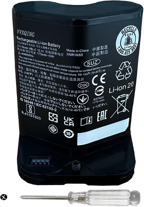 ABL-C for iRobot Braava Jet M6 Battery Replacement,3INR19/65 Rechargeable Li-ion Batteria Compatible with Braava M612880 5B10X026035B10X02594 5B10X02600 11.1V 15-DA0014DX L11421-542 HSTNN-DB8R
