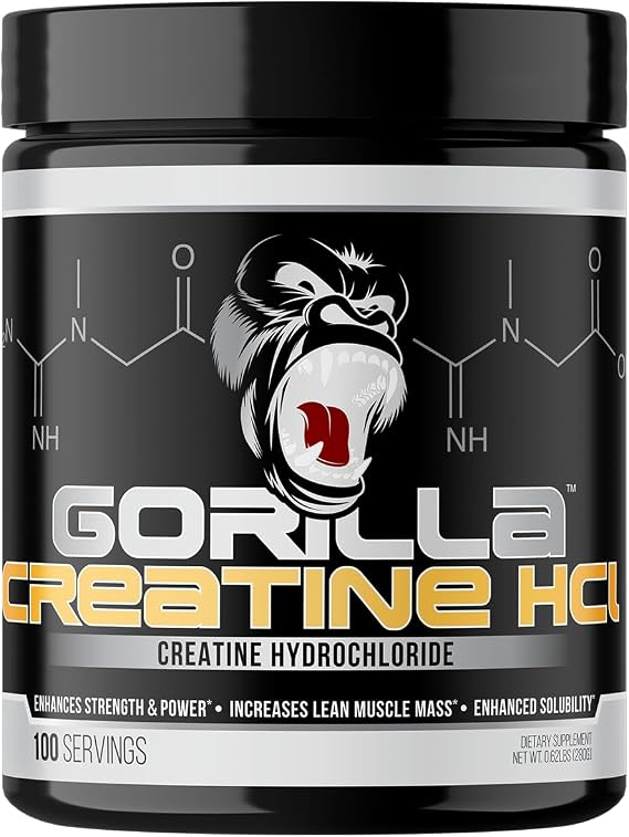 Gorilla Mind CON-CRET Creatine HCl W/Pepsin | 2.5g, Unflavored (100 Servings)