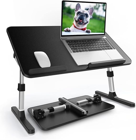 Laptop Stand Computer Desk, Height and Angle Adjustable Laptop Table, Portable Bed Tray for Eating, Foldable Standing Desk for Home Working, Writing in Sofa Bed,55x34.5cm