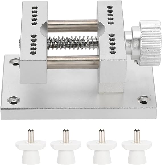 Adjustable Watch Case Holder, Watch Bezel Opener, Metal Strap Remover Tool for Watch Movement Repair and Strap(Sliver)