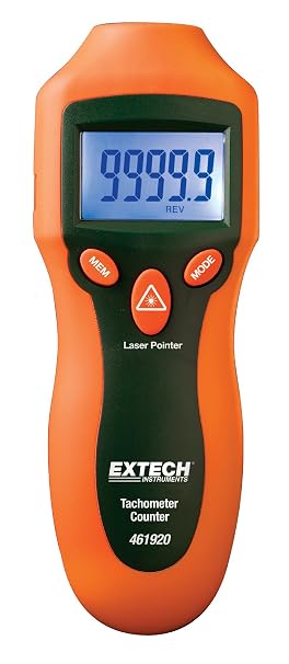 Extech 461920 Mini Laser Photo Tachometer and Counter, 99999 RPM