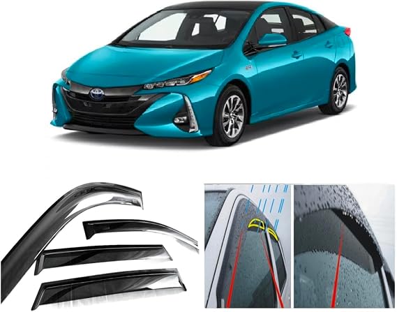 4x Wind Deflectors compatible with Toyota PRIUS XW50 2015 2016 2017 2018 2019 2020 2021 2022 Weather Shields Sun Visors Rain Guards