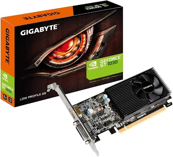 GIGABYTE GV-N1030D4-2GL NVIDIA GeForce GT 1030 Low Profile D4 2G Graphics Card, Compatible with PC, HDMI, DVI-D