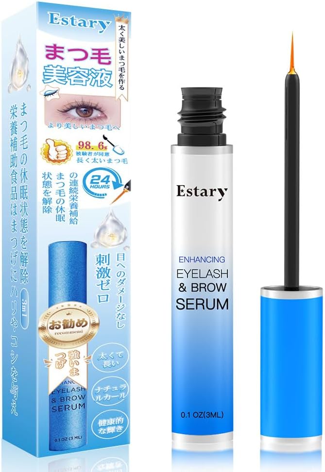 Eyelash Serum, 0.1 fl oz 3 ml, Highly Concentrated Care, Human Stem Cell Extract, Intensive Eyelash Repair, Eyelash Extract, For Long and Dense Eyelashes, Made in Japan